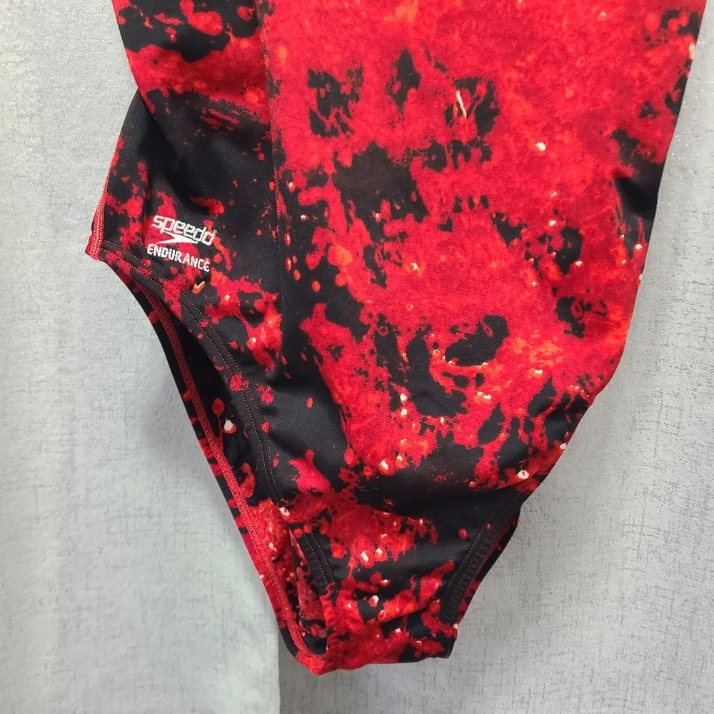Speedo Red Black White Endurance‎ Swimsuit Womens L? Used